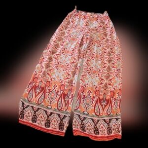 Fashion Nova Red and Orange Wide Leg Jumpsuit